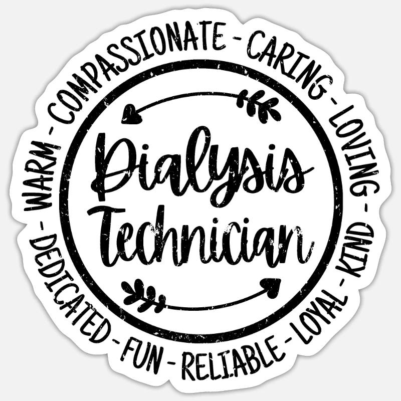 Dialysetechniker - Sticker Größe S (10 x 10 cm) - Mattweiß