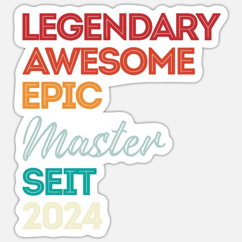 Master 2024 Abschluss Geschenk Studium Absolvent Sticker Größe S (10 x 10 cm)