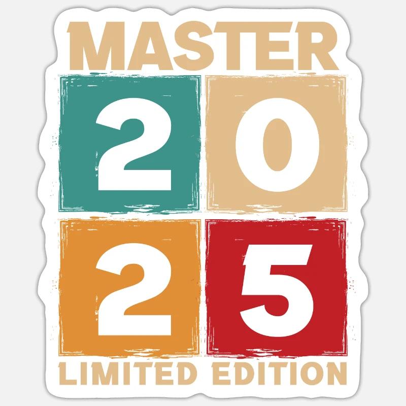 Master 2025 Abschluss Geschenk Studium Absolvent Sticker Größe S (10 x 10 cm)