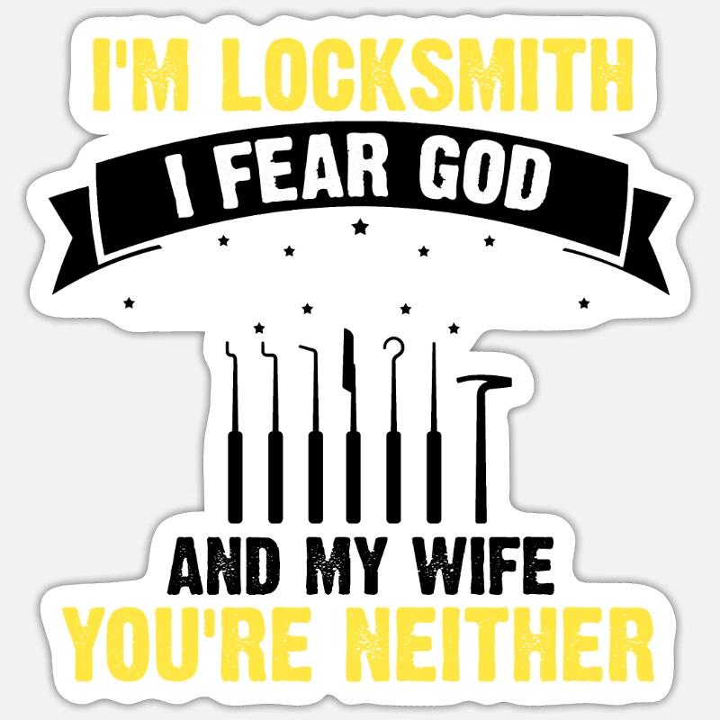 Lockpicking Experte Aufsperrdienst Schloss Papa - Sticker Größe S (10 x 10 cm) - Mattweiß