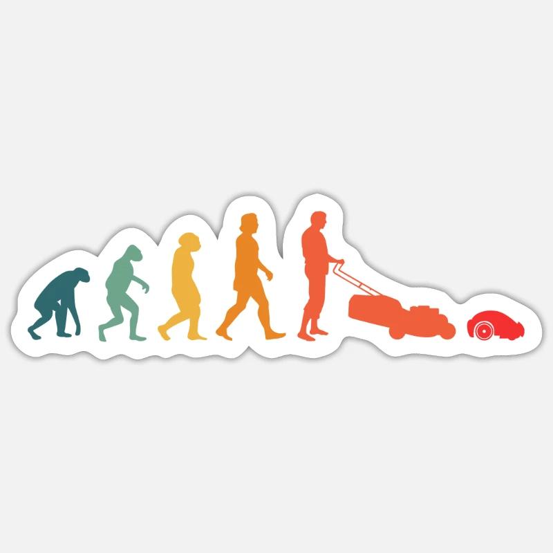 Mähroboter Evolution Retro Rasenroboter Sticker Größe S (10 x 10 cm)