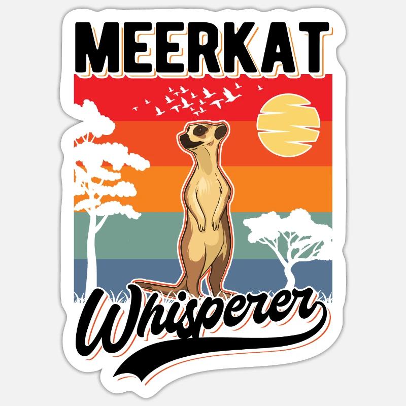 Erdmännchen Flüsterer Meerkat Whisperer - Sticker Größe S (10 x 10 cm) - Mattweiß