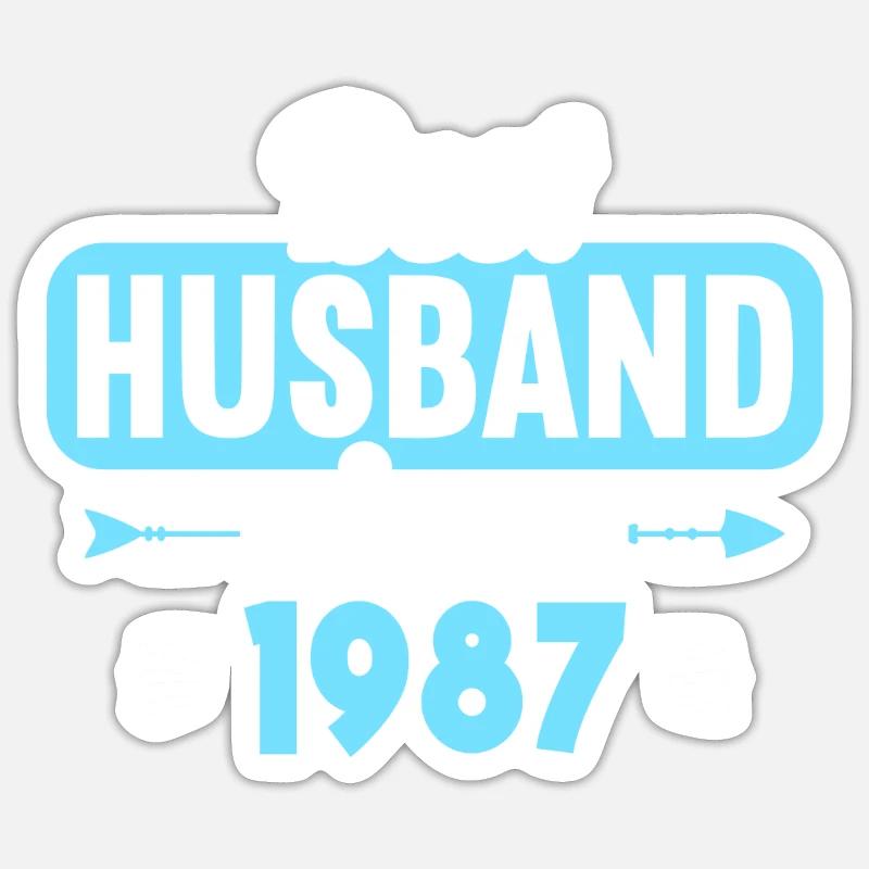 Beste Ehefrau Bester Ehemann seit 1987 Sticker Größe S (10 x 10 cm)