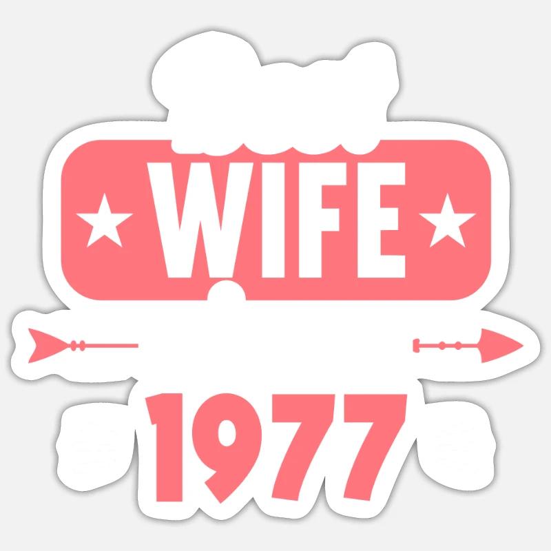 Beste Ehefrau Bester Ehemann seit 1977 - Sticker Größe S (10 x 10 cm) - Mattweiß