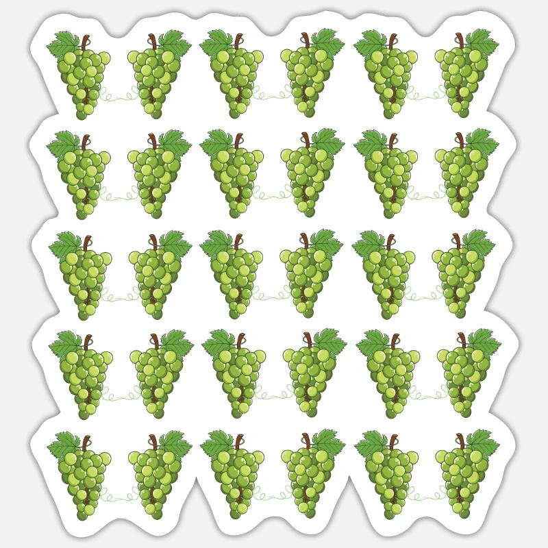 Raisins verts - Sticker taille S (10 x 10 cm) - blanc mat