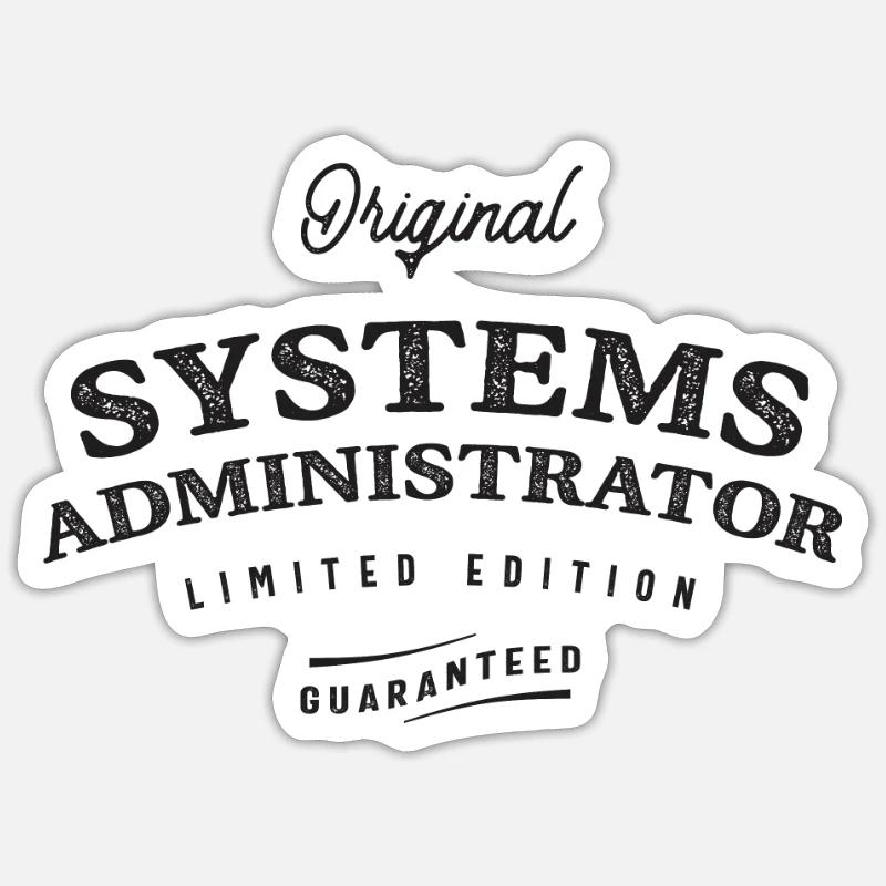 Titre du poste d’administrateur système drôle Sticker taille S (10 x 10 cm)