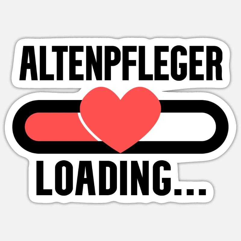 Altenpfleger Loading Sticker Größe S (10 x 10 cm)