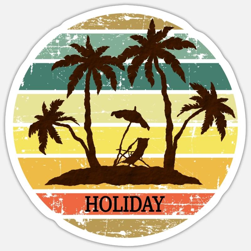 Vacances - Sticker taille S (10 x 10 cm) - blanc mat