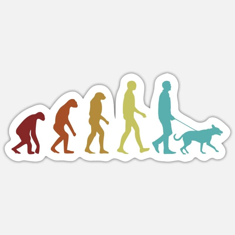 Dog Evolution Vierbeiner Wauwau Rüde Sticker Größe S (10 x 10 cm)