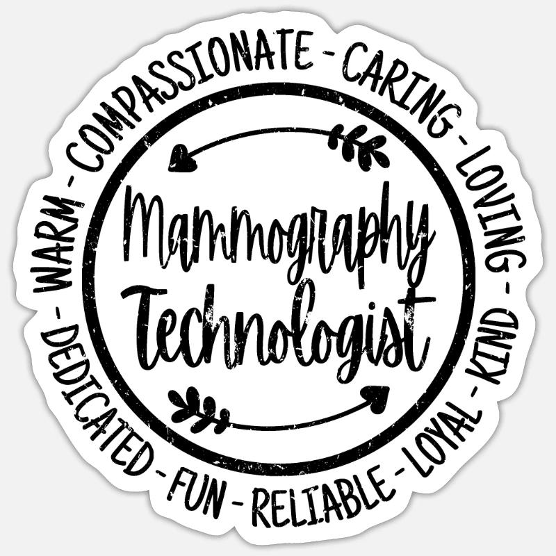 Technologue en mammographie - Sticker taille S (10 x 10 cm) - blanc mat