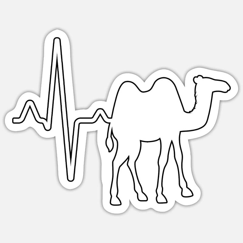 Dromedar Kamel Herzschlag Sticker Größe S (10 x 10 cm)
