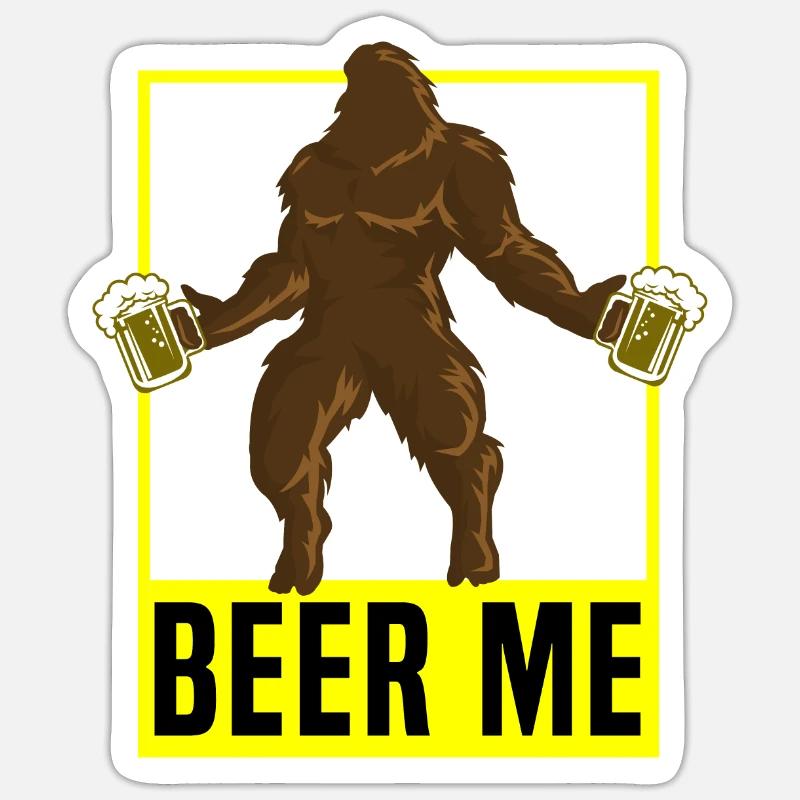 Bier mich - Sticker Größe S (10 x 10 cm) - Mattweiß