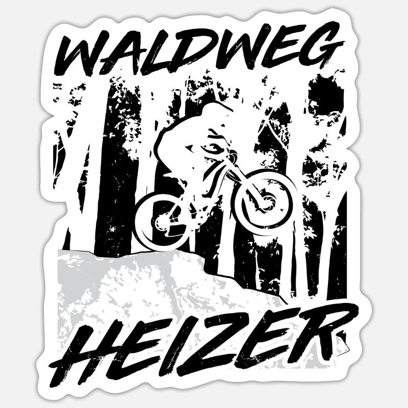 Waldweg Heizer - (f.w) - Sticker Größe S (10 x 10 cm) - Mattweiß