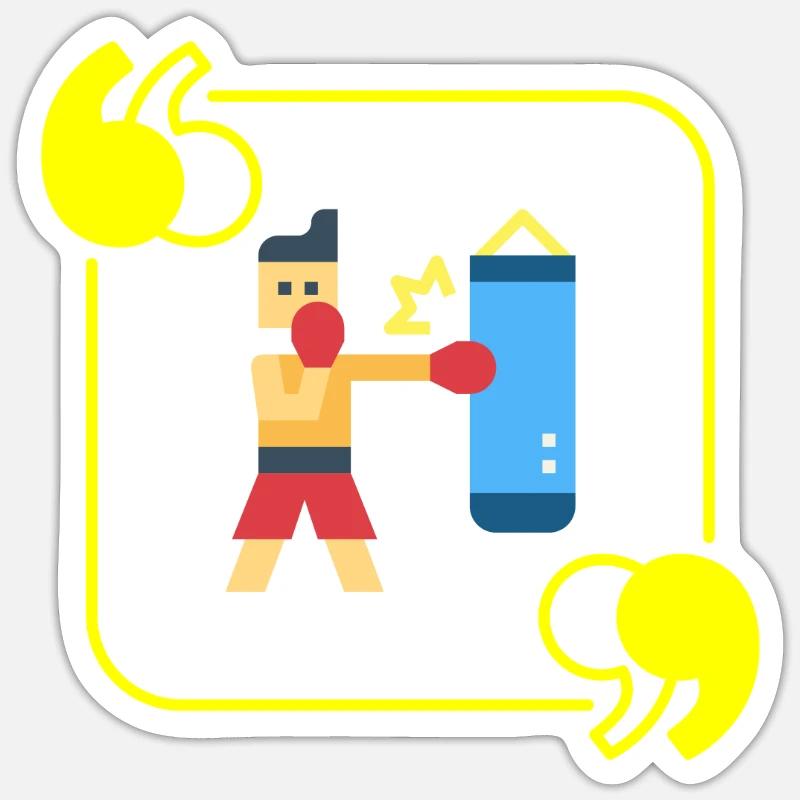 Boxing Pixel - Boxer Geschenkidee - Sticker Größe S (10 x 10 cm) - Mattweiß