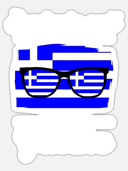 Grieche Griechisches Griechenland - Sticker Größe S (10 x 10 cm) - Mattweiß