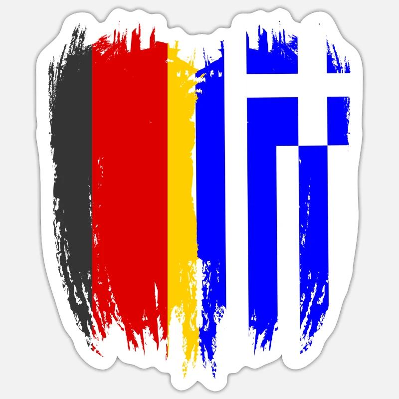 Germany Flag Greece - Sticker size S (10 x 10 cm) - white matte