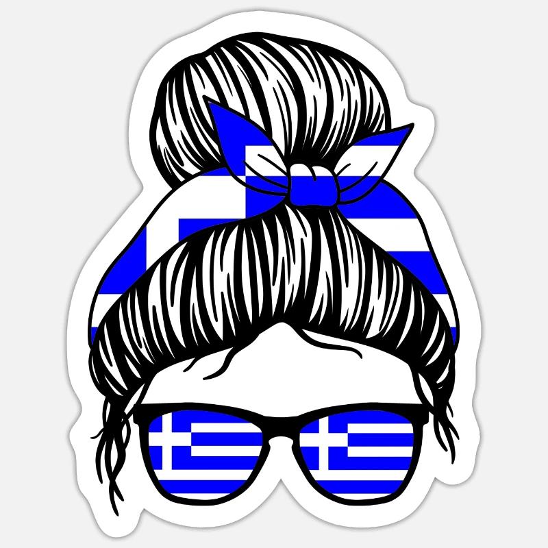 Grèce grecque Grèce - Sticker taille S (10 x 10 cm) - blanc mat