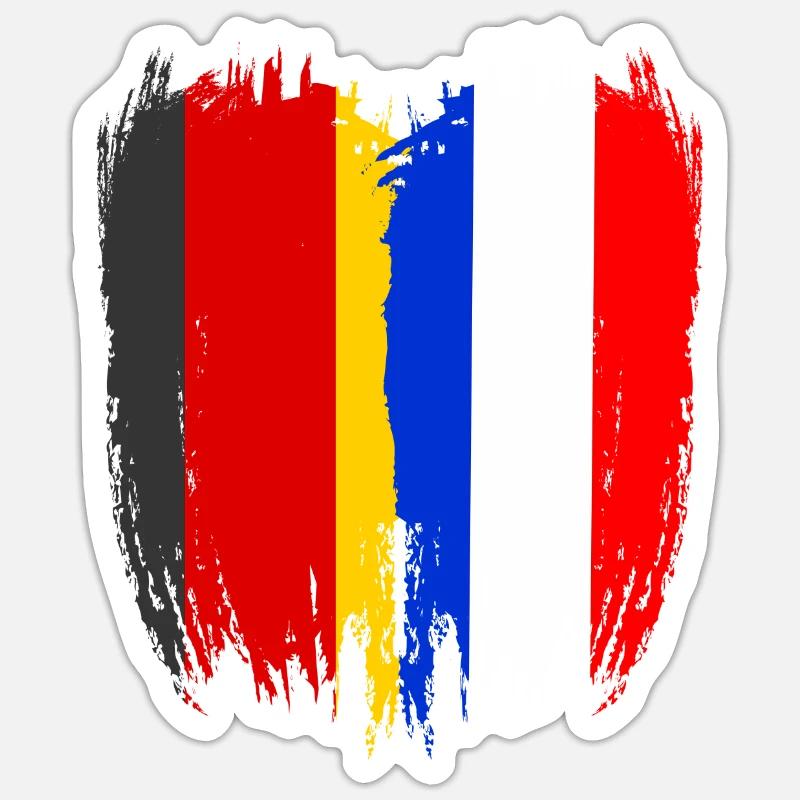 Allemagne Drapeau Pays-Bas - Sticker taille S (10 x 10 cm) - blanc mat