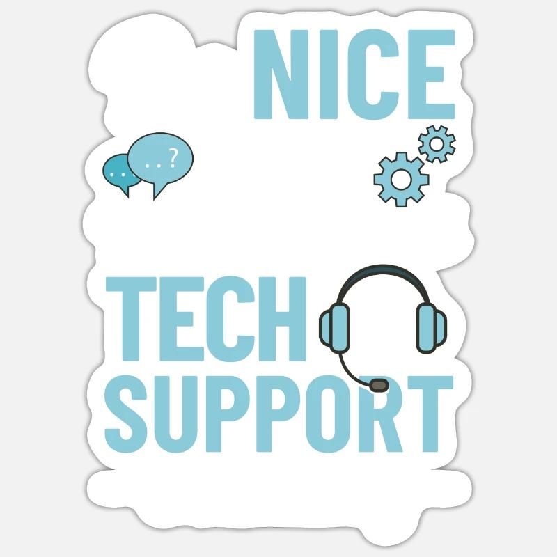 Tech Support IT Technischer Hilfe Helpdesk Sticker Größe S (10 x 10 cm)