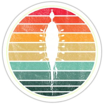 Retro Rudern Crew Boot Vintage Rower Row Team Spaß - Sticker Größe S (10 x 10 cm) - Mattweiß - Vorne