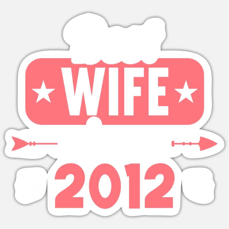 Beste Ehefrau Bester Ehemann seit 2012 Sticker Größe S (10 x 10 cm)