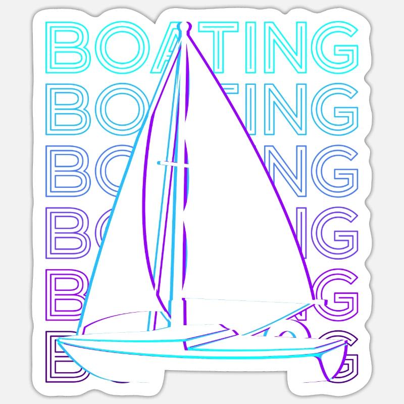 Bootfahren Segelboot Retro Geschenk - Sticker Größe S (10 x 10 cm) - Mattweiß