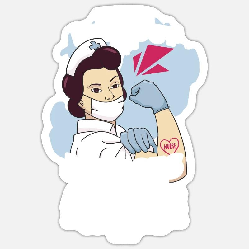 Imagine A Life Without Nurses Now Slap Yourself An - Sticker Größe S (10 x 10 cm) - Mattweiß