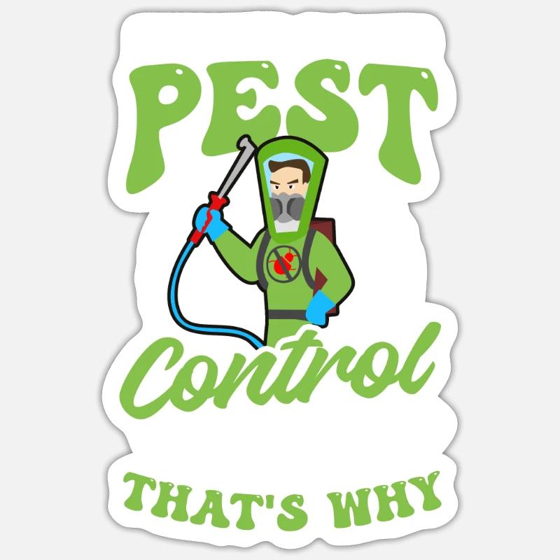 Bug Exterminator, weil ich die Schädlingsbekämpfungsarbeit bin - Sticker Größe S (10 x 10 cm) - Mattweiß