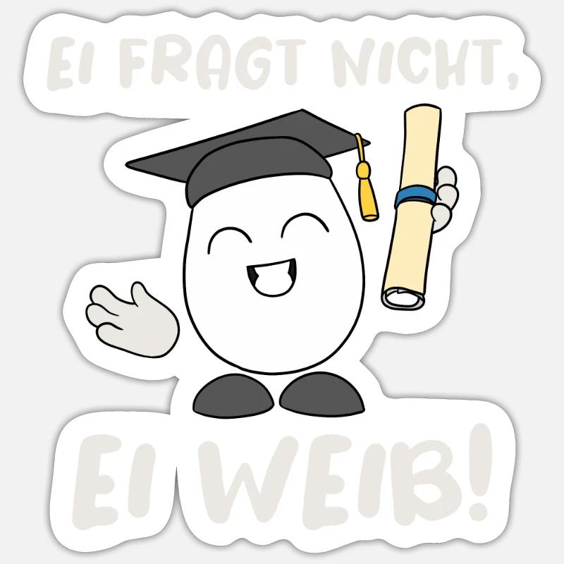 Bachelor Studium Master Abschluss Ei Sticker Größe S (10 x 10 cm)
