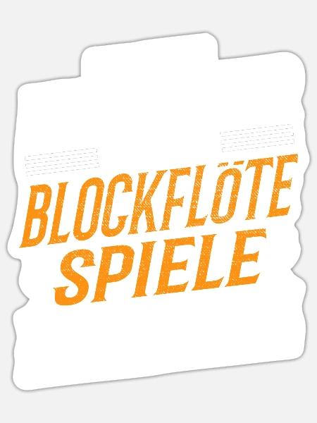 Blockflöte Musiker Kreativer Blockflötenspieler - Sticker Größe S (10 x 10 cm) - Mattweiß