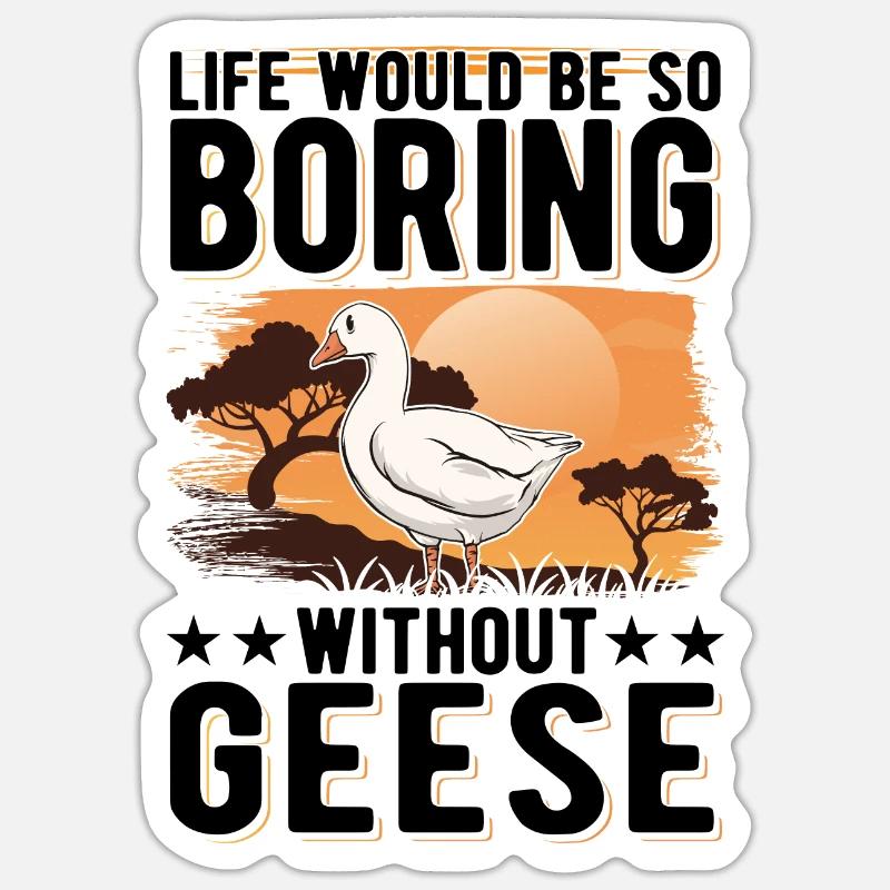 Gänse Geschenk Gänsezüchter Gans - Sticker Größe S (10 x 10 cm) - Mattweiß