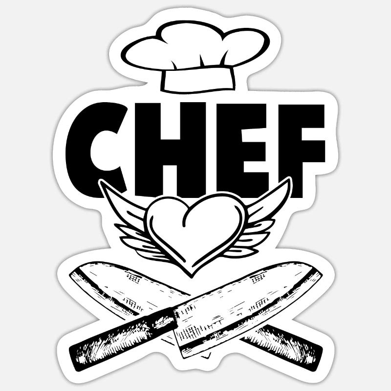 chef koch - Sticker Größe S (10 x 10 cm) - Mattweiß