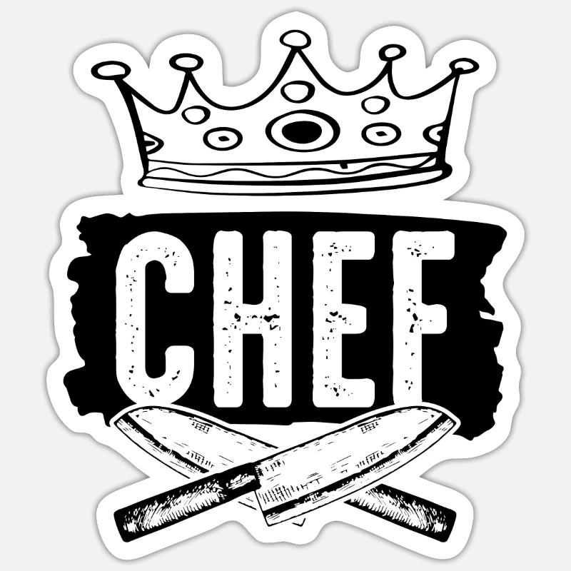 chef kochen - Sticker Größe S (10 x 10 cm) - Mattweiß