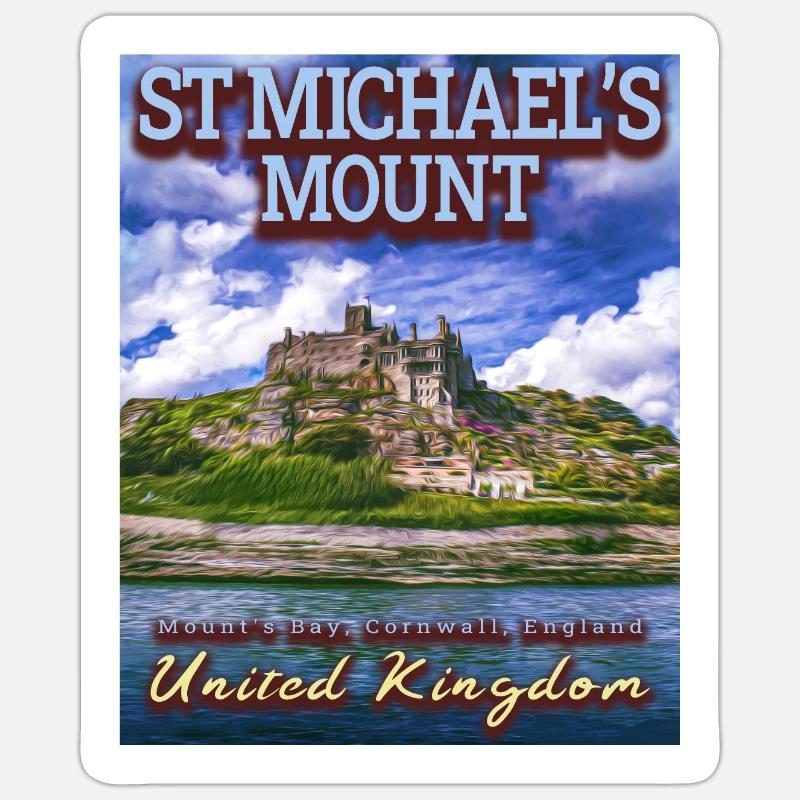 ST MICHAELS MOUNT - MOUNTS BAY CORNWALL ENGLAND Sticker size S (10 x 10 cm)