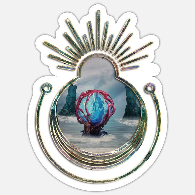 Dans le cocon sur la plage - Sticker taille S (10 x 10 cm) - blanc mat