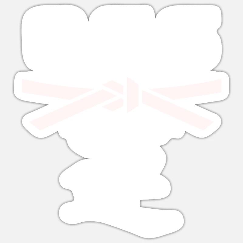 Karate Bones - Karate Geschenkidee - Sticker Größe S (10 x 10 cm) - Mattweiß