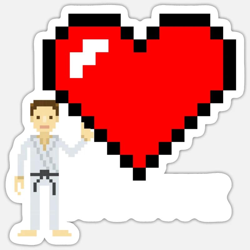 Karate pixel - karate gift idea Sticker size S (10 x 10 cm)