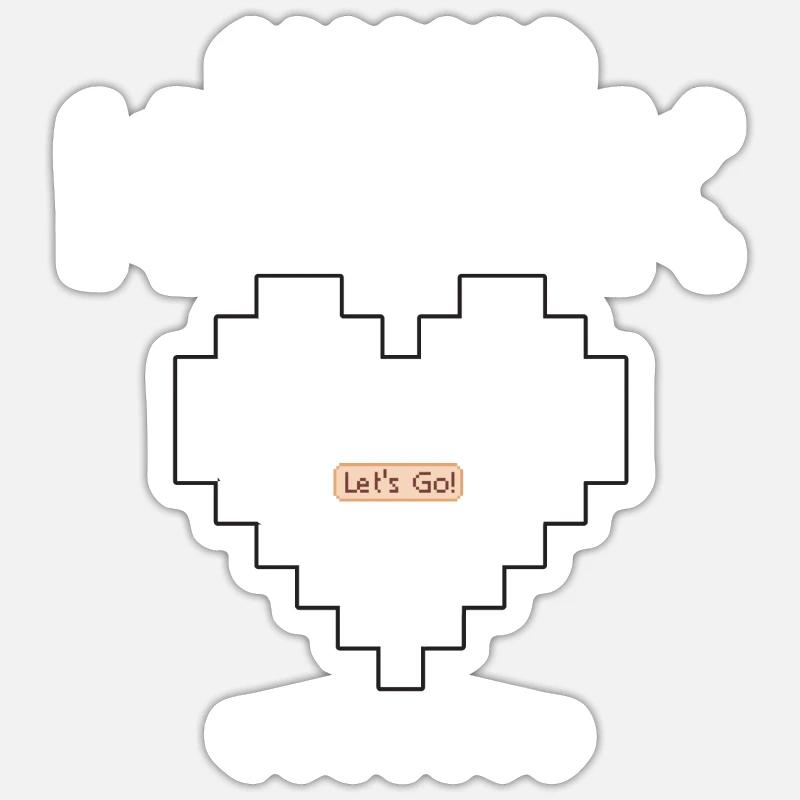 kayak pixel start - Sticker taille S (10 x 10 cm) - blanc mat