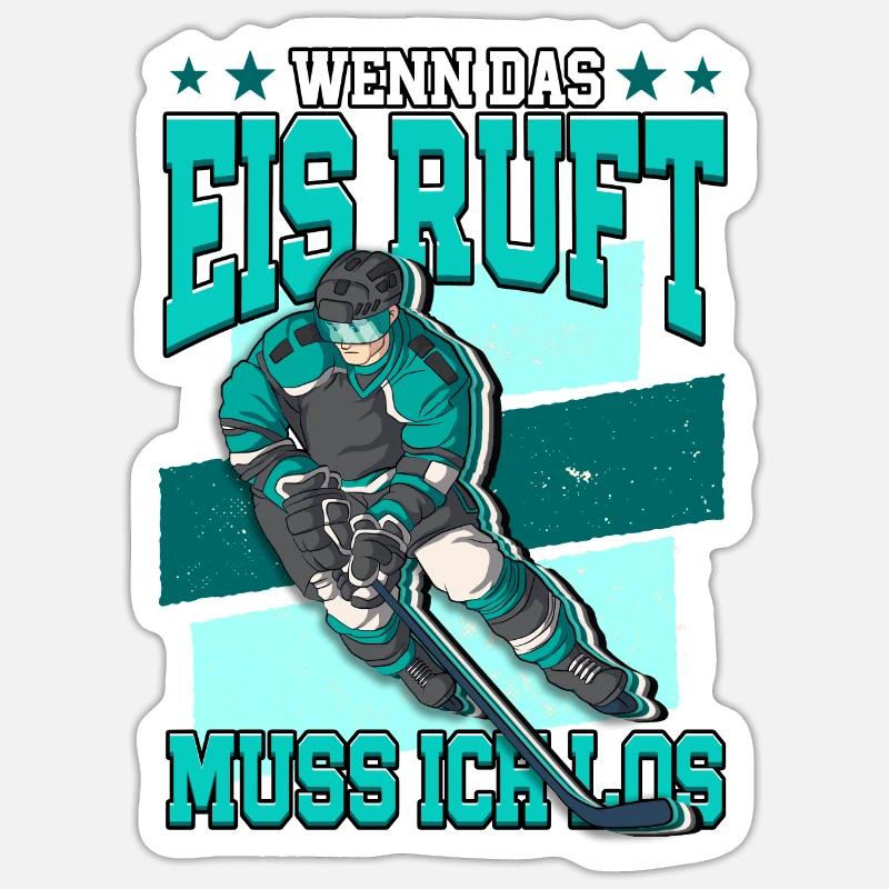 Geheult wird erst wenn es stark blutet Eishockey - Sticker Größe S (10 x 10 cm) - Mattweiß