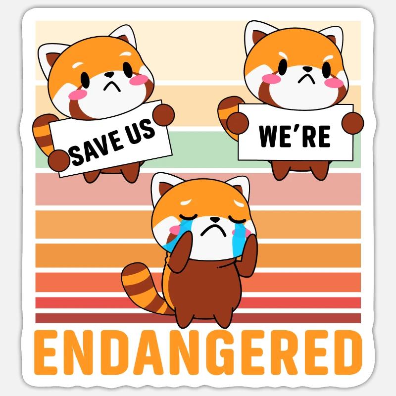 Save us we're Endangered - Sticker Größe S (10 x 10 cm) - Mattweiß
