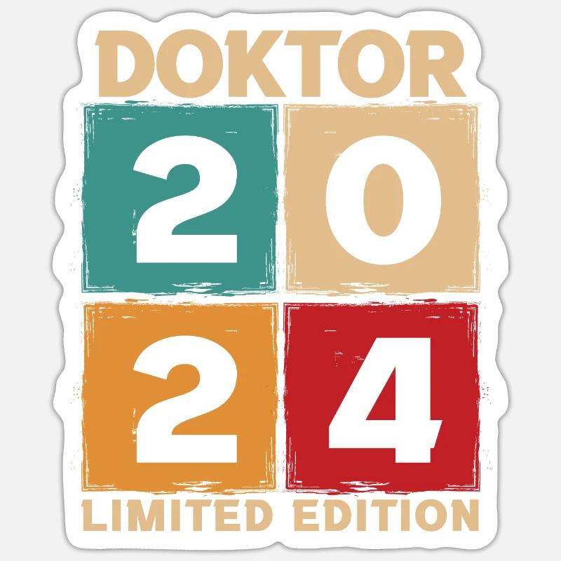 Doktor 2024 Doktorand Promotion Dissertation - Sticker Größe S (10 x 10 cm) - Mattweiß