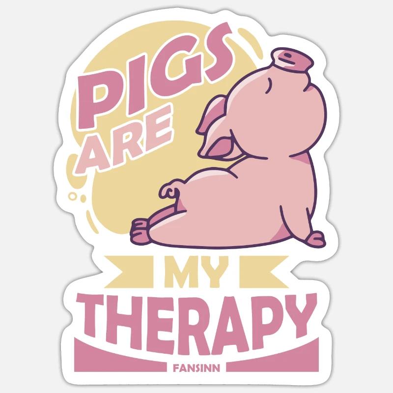 Cochon - Sticker taille S (10 x 10 cm) - blanc mat