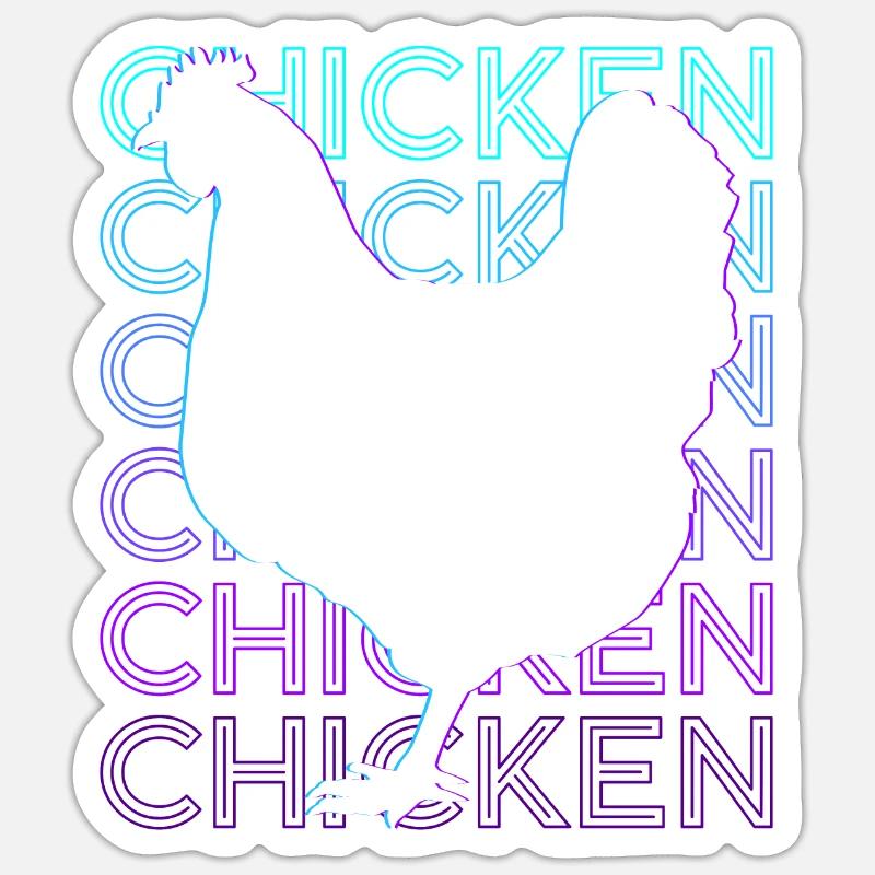 Chicken Retro Gift - Sticker size S (10 x 10 cm) - white matte