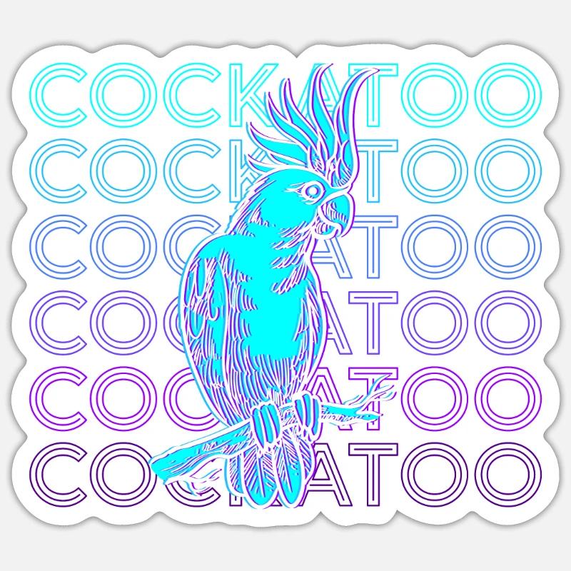 Kakadu Retro Cadeau - Sticker taille S (10 x 10 cm) - blanc mat
