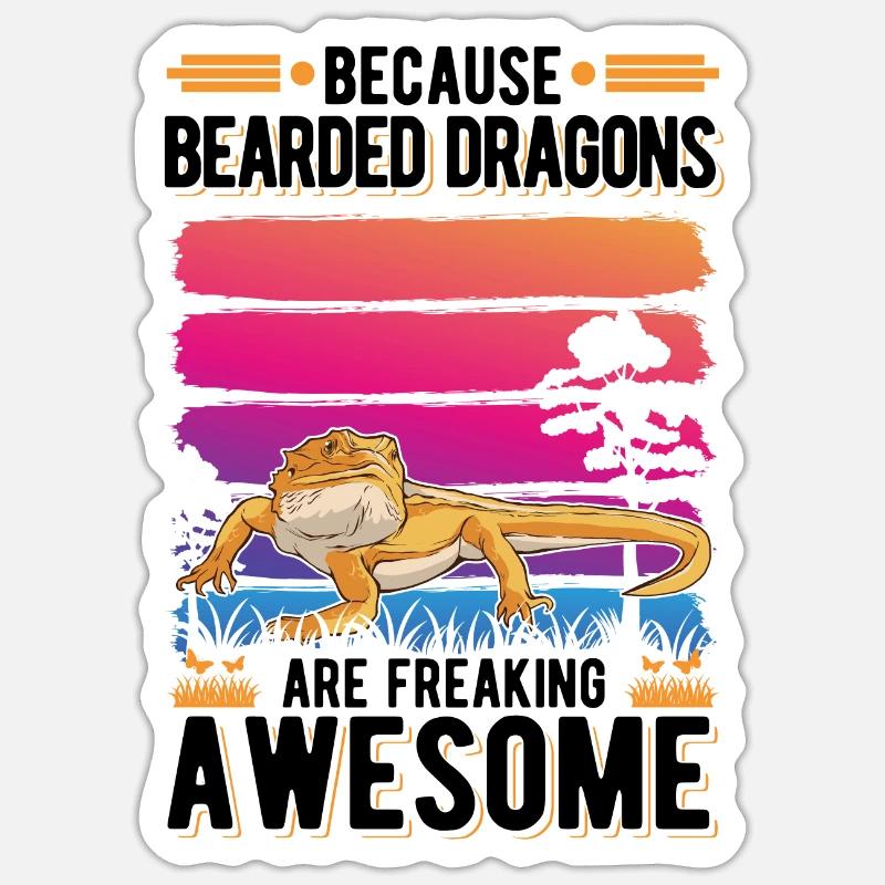 Bartagame Geschenk Bearded Dragon Sticker Größe S (10 x 10 cm)