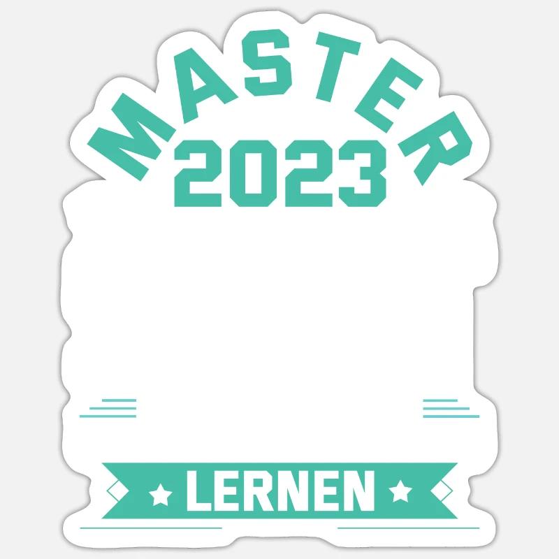 Master 2023 Abschluss Geschenk Studium Absolvent - Sticker Größe S (10 x 10 cm) - Mattweiß