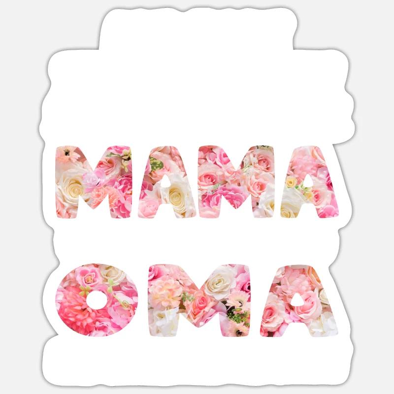 Beste Oma Mama Muttertag - Sticker Größe S (10 x 10 cm) - Mattweiß