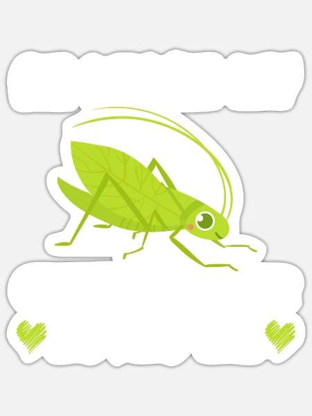 Grashüpfer liebt mich lustiger Insektensammler - Sticker Größe S (10 x 10 cm) - Mattweiß