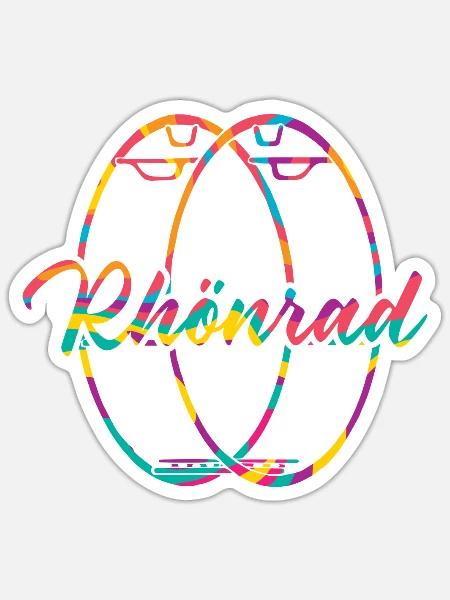Rhönrad Rhönradturner Geräteturnen Akrobatin - Sticker Größe S (10 x 10 cm) - Mattweiß