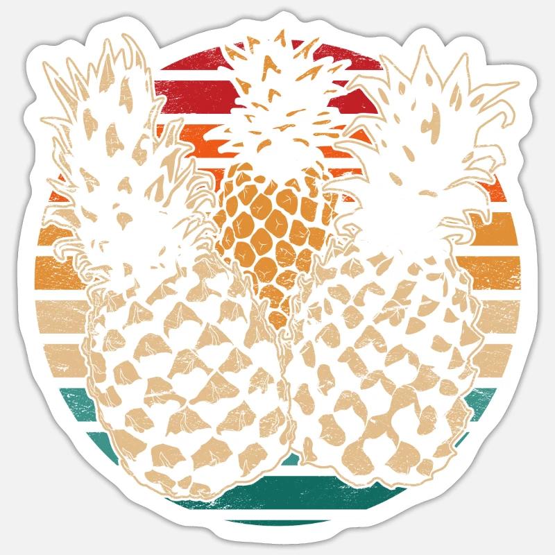 Summer Fruit Tropical Fruit Pineapple - Sticker size S (10 x 10 cm) - white matte